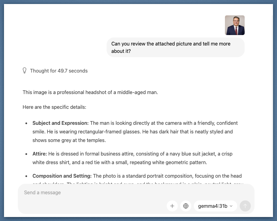 Vision demo: Professional headshot analysis