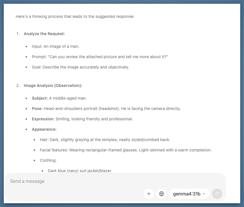 Expanded thinking chain for headshot analysis